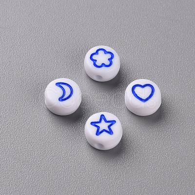 White Opaque Acrylic Beads MACR-N008-41A-1