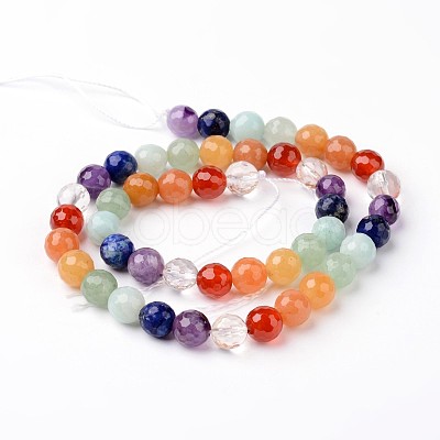 Natural Mixed Stone Beads Strands G-J376-24-8mm-1