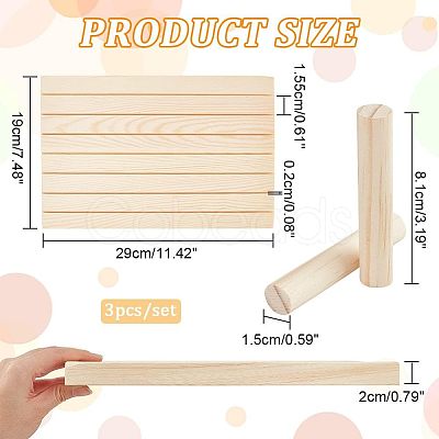 7-Slot Wooden Place Card Display Stands ODIS-WH0029-52A-1