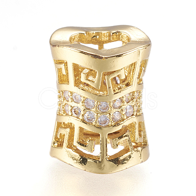 Brass Micro Pave Cubic Zirconia Beads ZIRC-J018-29-1