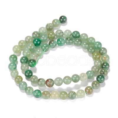 Natural Green Aventurine Beads Strands G-E380-02-6mm-1