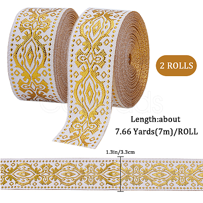 Gorgecraft Ethnic Style Polyester Silk Grosgrain Ribbon OCOR-GF0003-67A-1