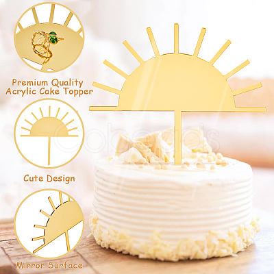 CRASPIRE 8Pcs Sun Birthday Cake Toppers OACR-CP0001-01-1