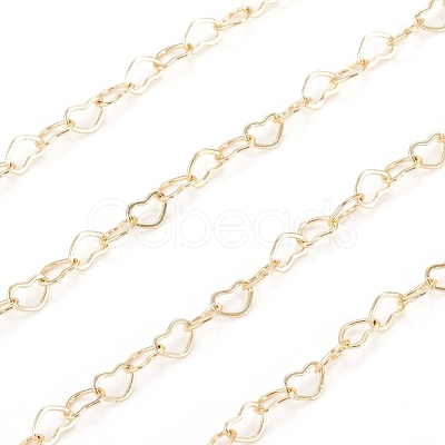 3.28 Feet Brass Heart Link Chains X-CHC-D026-15B-G-1