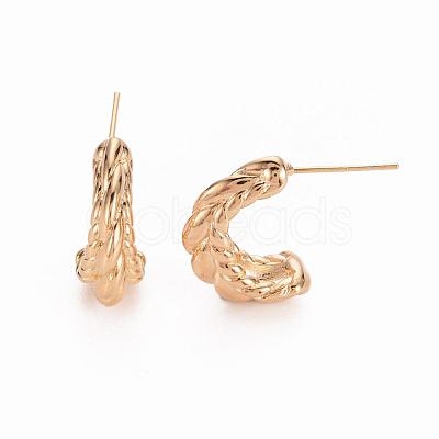 Brass Half Hoop Earrings KK-R117-026-NF-1