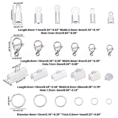 Unicraftale 1410Pcs Stainless Steel Findings Kits for DITY Jewelry Making DIY-UN0002-49P-1