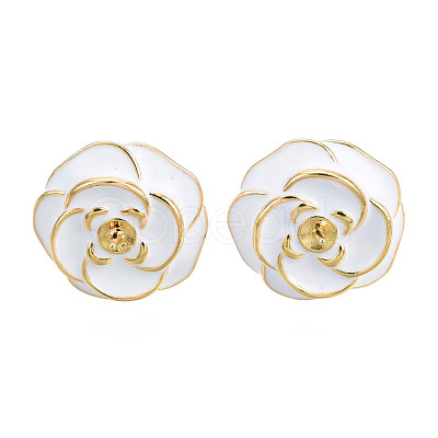 Spray Painted Brass Stud Earring Findings KK-N233-396-1