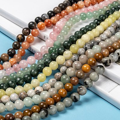 Natural Gemstone Beads Strands G-F591-03M-8mm-1