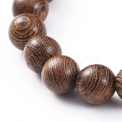 Unisex Wood Beads Stretch Bracelets BJEW-JB04960-1