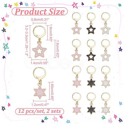 Alloy Enamel Star Pendant Locking Stitch Markers HJEW-AB00115-1