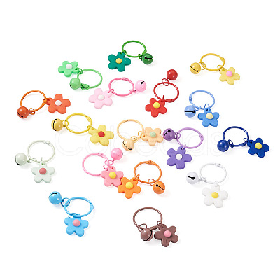 Biyun 17Pcs 17 Colors Soft Rubber Pendant Keychains KEYC-BY0001-03-1