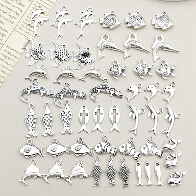 51Pcs Tibetan Style Alloy Pendants PW-WG9898A-01-1