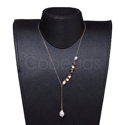 (Jewelry Parties Factory Sale)Single Pearl Pendant Necklaces NJEW-JN02710-01-1