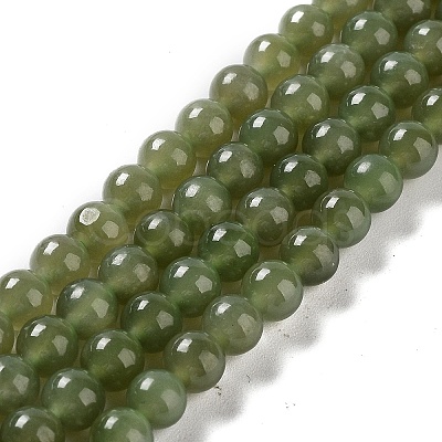 Natural Nephrite Jade/Hetian Jade Beads Strands G-NH0005-030C-1