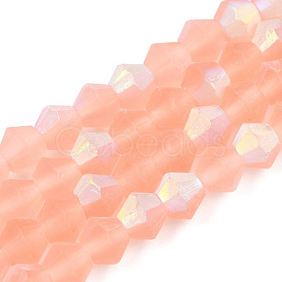 Imitate Austrian Crystal Bicone Frosted Glass Beads Strands EGLA-A039-T4mm-MB15-1