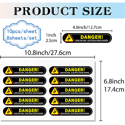 Mini PVC Coated Self Adhesive DANGER Warning Stickers STIC-WH0017-007-1