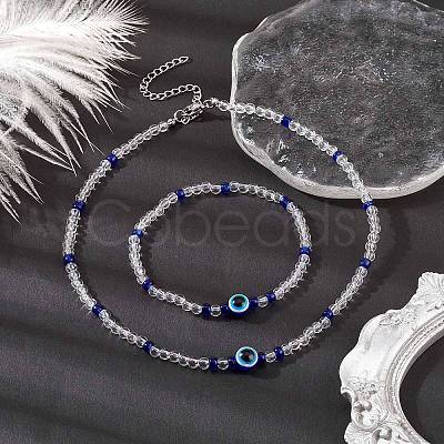 Evil Eye Jewelry Set SJEW-JS01290-1