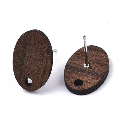 Walnut Wood Stud Earring Findings X-MAK-N033-006-1