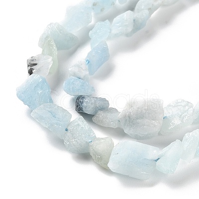 Raw Rough Natural Aquamarine Beads Strands G-B065-C16-1