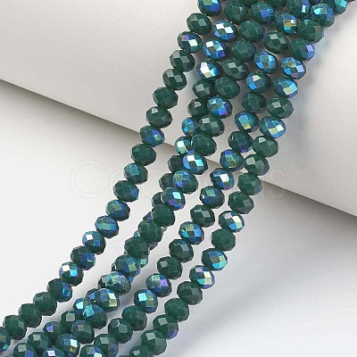 Electroplate Opaque Solid Color Glass Beads Strands EGLA-A034-P1mm-L06-1