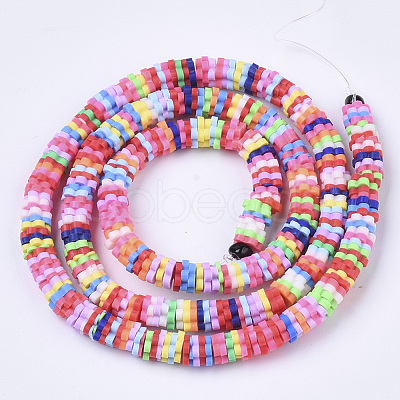 Handmade Polymer Clay Beads Strands X-CLAY-R086-01-1