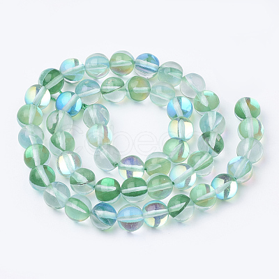 Synthetic Moonstone Beads Strands G-S283-6mm-M1-1