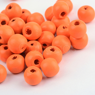 Dyed Natural Wood Beads WOOD-S662-6x7mm-A07-1