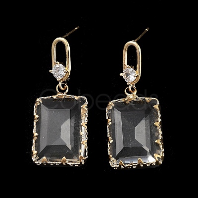 Brass Micro Pave Cubic Zirconia Stud Earring EJEW-Q800-62G-1