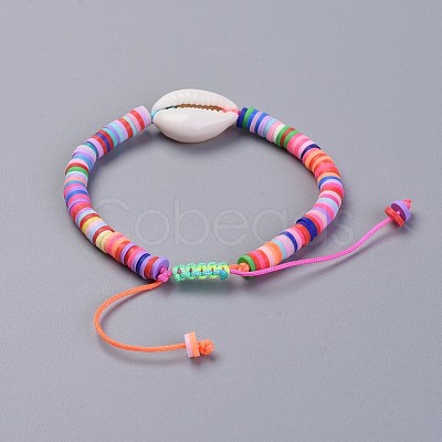 Handmade Polymer Clay Heishi Beads Kids Braided Bracelets BJEW-JB04317-1