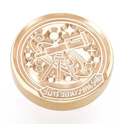 Brass Wax Sealing Stamp AJEW-F047-B05-1