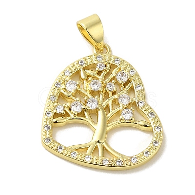 Brass Micro Pave Cubic Zirconia Pendants KK-Z042-21G-01-1