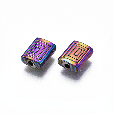 Rack Plating Rainbow Color Alloy Beads PALLOY-S180-358-1