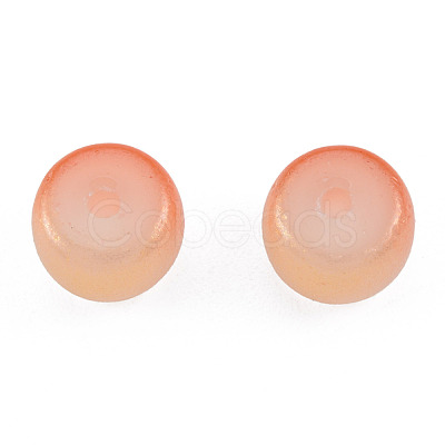 Baking Painted Glass Flat Round Beads DGLA-T003-002-1