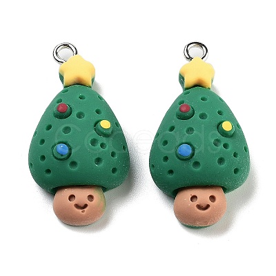 Christmas Theme Opaque Resin Pendants RESI-N039-99-1