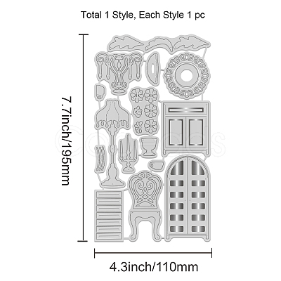 Carbon Steel Cutting Dies Stencils DIY-WH0309-043-1