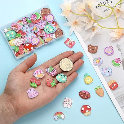 CHGCRAFT 80Pcs 20 Style Printed Acrylic Cabochons OACR-CA0001-19-1