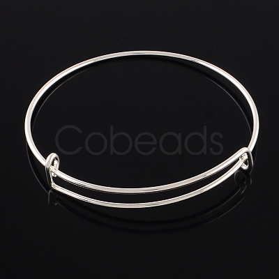 Adjustable Iron Expandable Bangle Making BJEW-R038-S-1