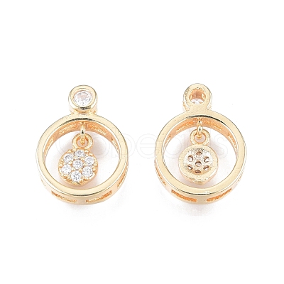 Brass Pave Clear Cubic Zirconia Charms KK-N231-338-1