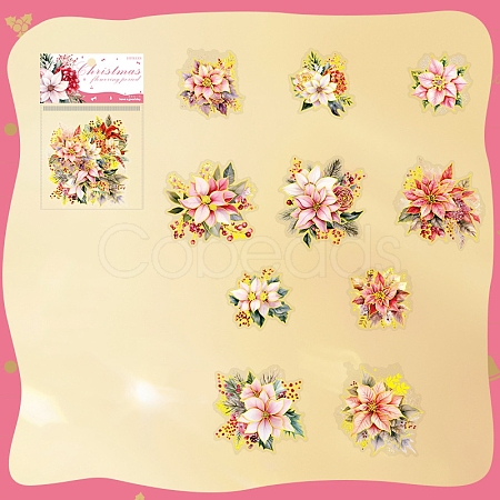 Beautiful Day Sticker Pack Christmas Flower Season Series Self-Adhesive PET Picture Stickers PW-WG75A31-04-1