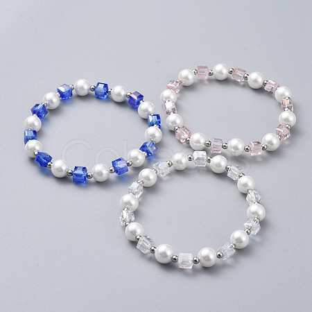 Glass Beads Stretch Bracelets BJEW-JB04757-1
