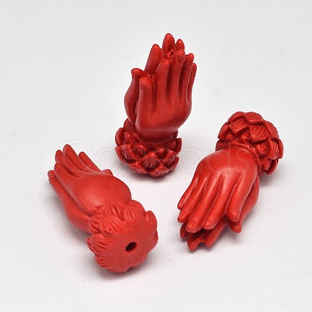 Dyed Buddha's Hand Synthetic Coral Beads CORA-O004-05A-1