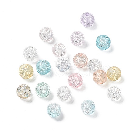 Transparent Crackle Glass Beads GLAA-P029-01-1