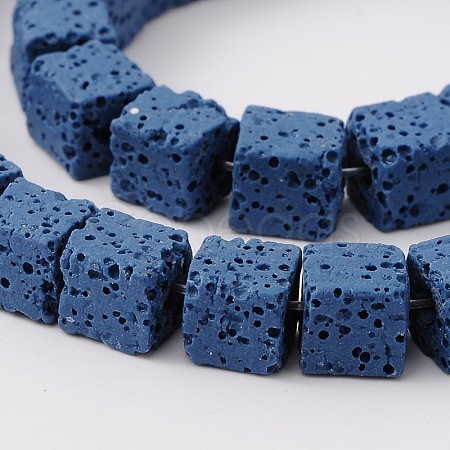Synthetic Lava Rock Bead Strands G-N0104-8mm-21-1