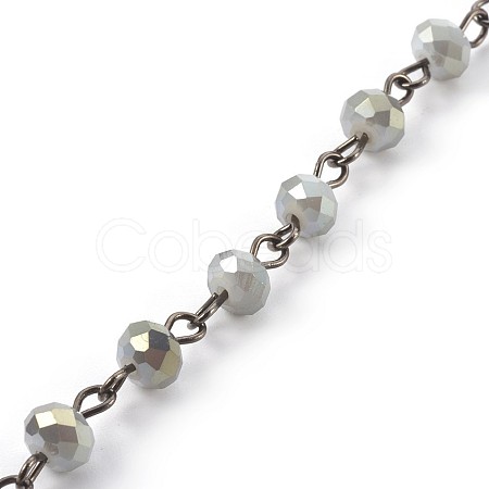 Handmade Electroplate Glass Beads Chains X-AJEW-JB00467-04-1