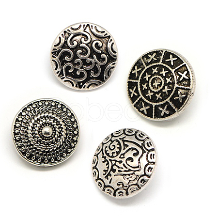 Mixed Tibetan Style Alloy Buttons SNAP-A043-AS-NR-1