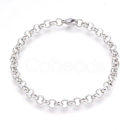 304 Stainless Steel Rolo Chain Bracelets BJEW-P235-01P-1