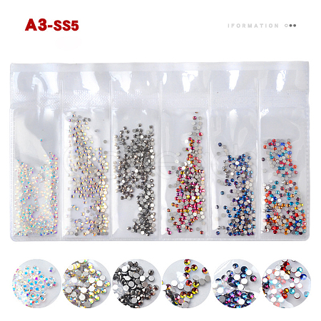 Glass Rhinestone Flat Back Cabochons MRMJ-T009-034A-SS5-1