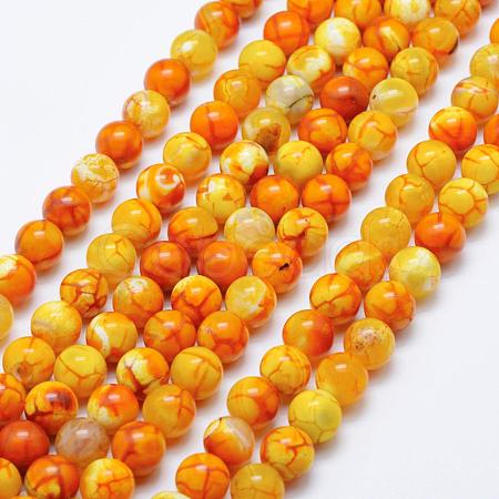 Natural Crackle Agate Beads Strands G-K203-88-8mm-1