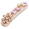 Alloy & Glass Rhinesttone Alligator Hair Clips, Claw Hair Clips, Hair Accessories for Women & Girls, Pink, 80x20mm