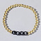 Stylish Brass & Acrylic Word Beaded Stretch Bracelets Trendy for Unique Look, Word LOVE, Golden, 6-7/8 inch(17.5cm)